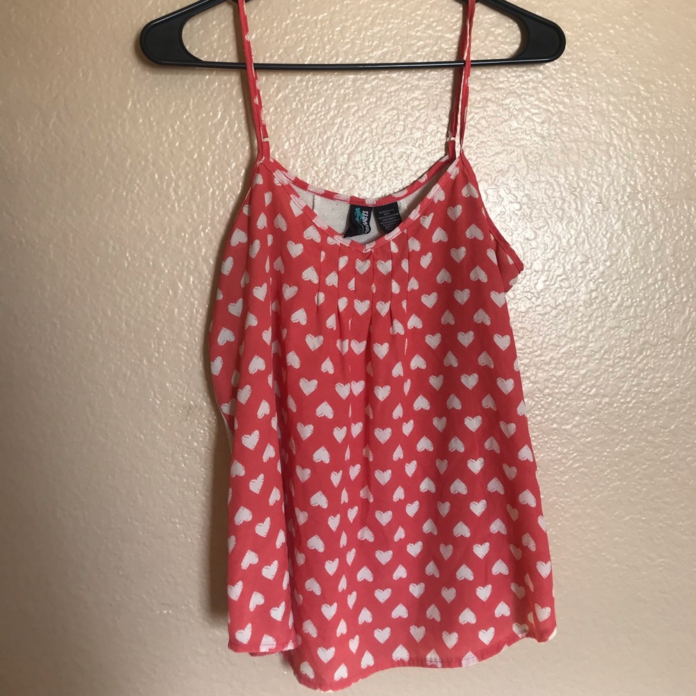Coral and cream colored tank top